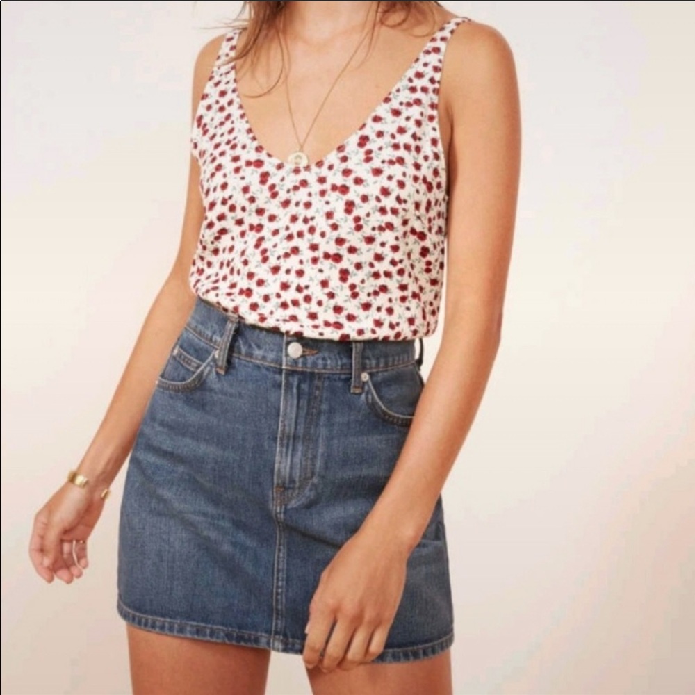 Size 28 Reformation Ella Jean Skirt Sequoia Wash